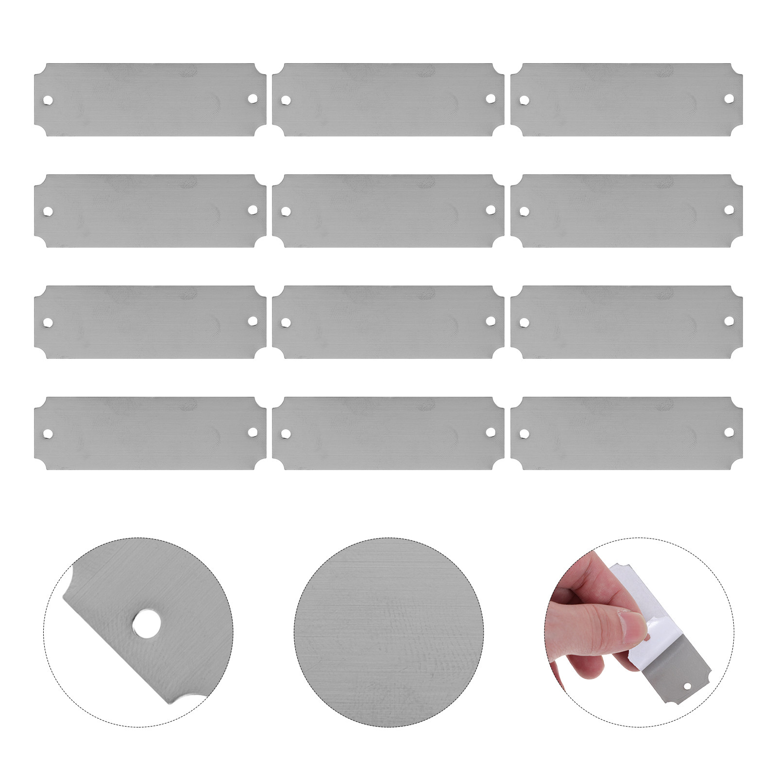 Desk Name Plate - 12pcs Engraving Blank Tags Stainless Steel