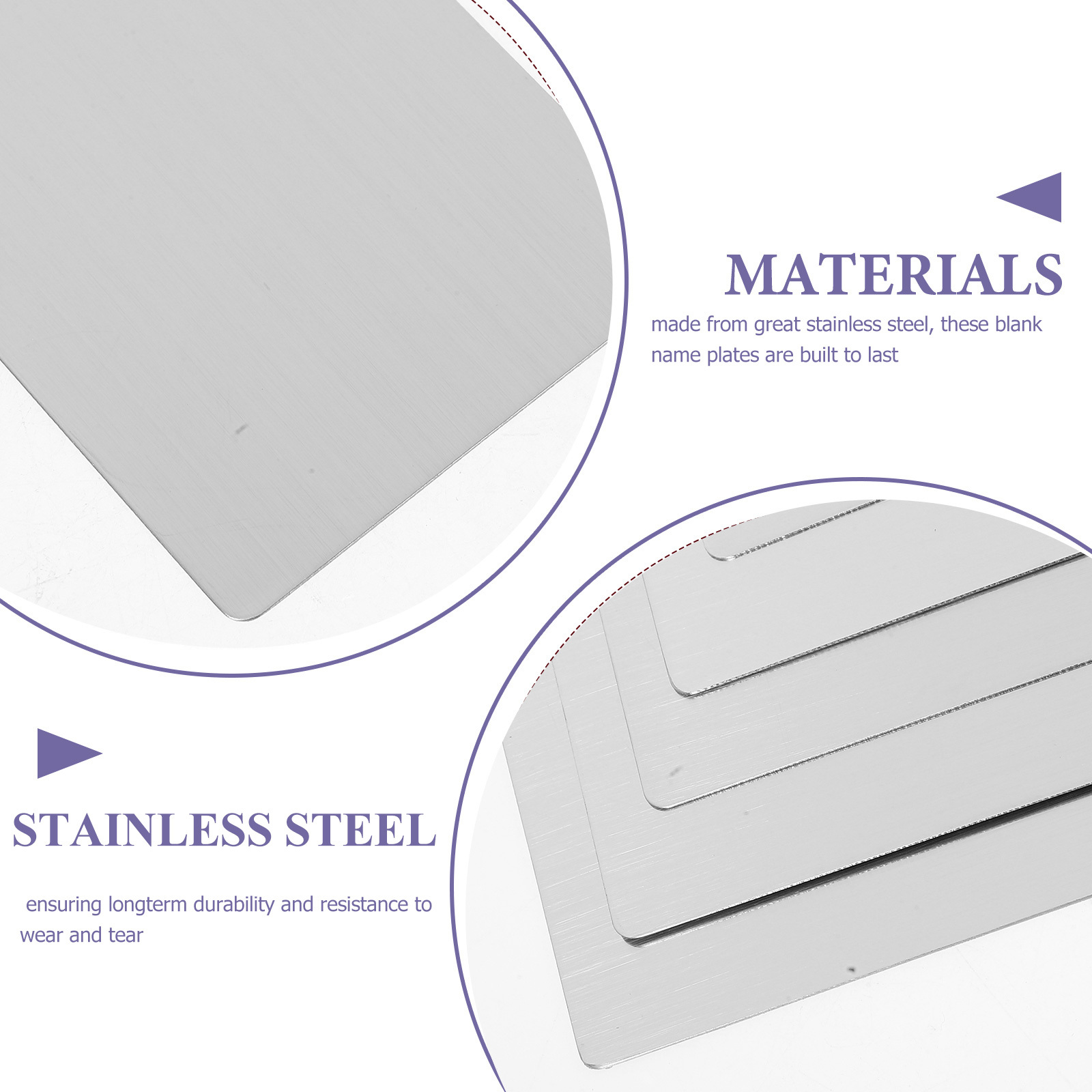 5Pcs Stainless Steel Name Plat - Desk Name Plate 评论和价格