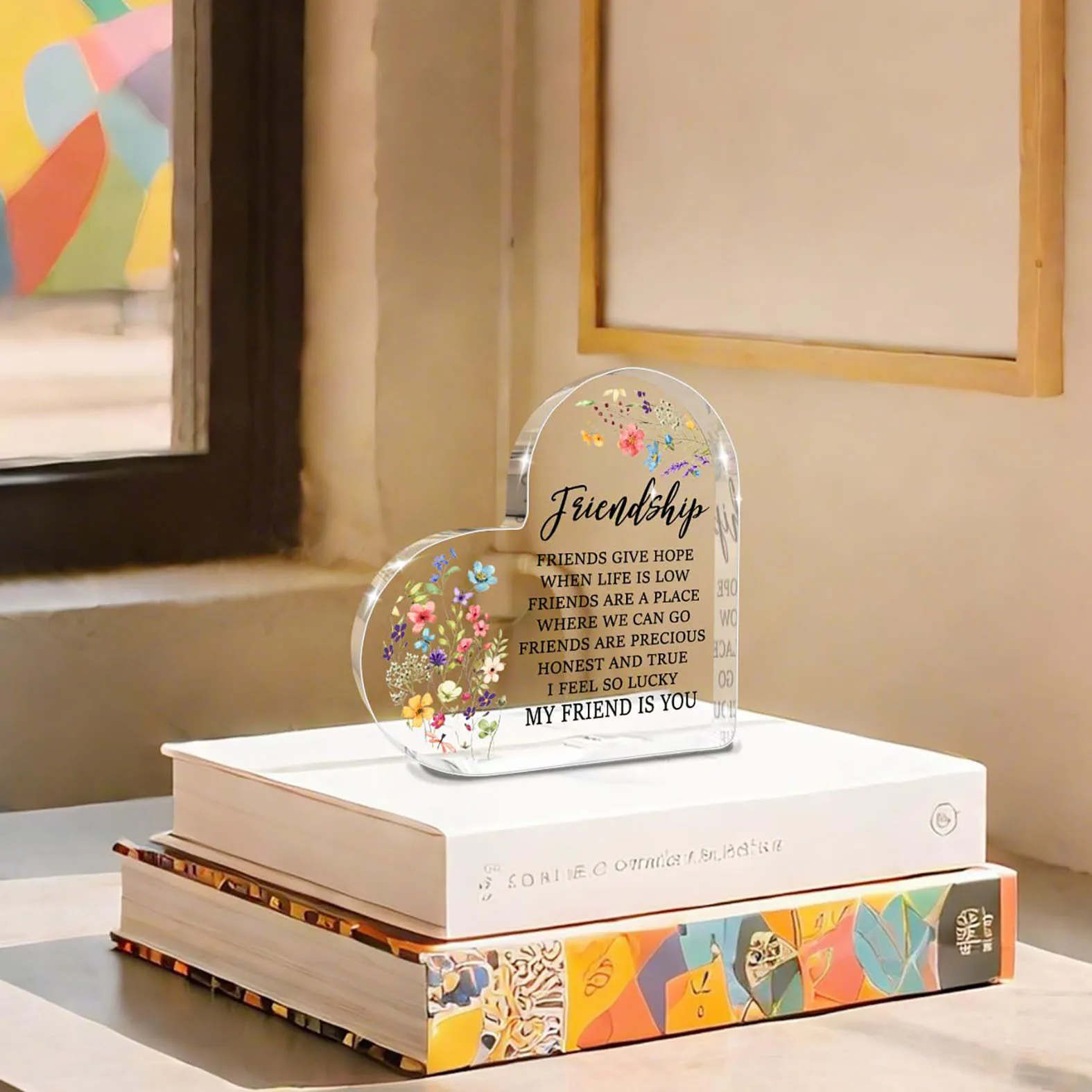 Heart-Shaped Acrylic Friendshi - Desk Name Plate 评论和价格